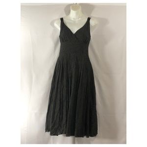 Jacob Womens Dress Black Midi Polka Dots 100% Silk